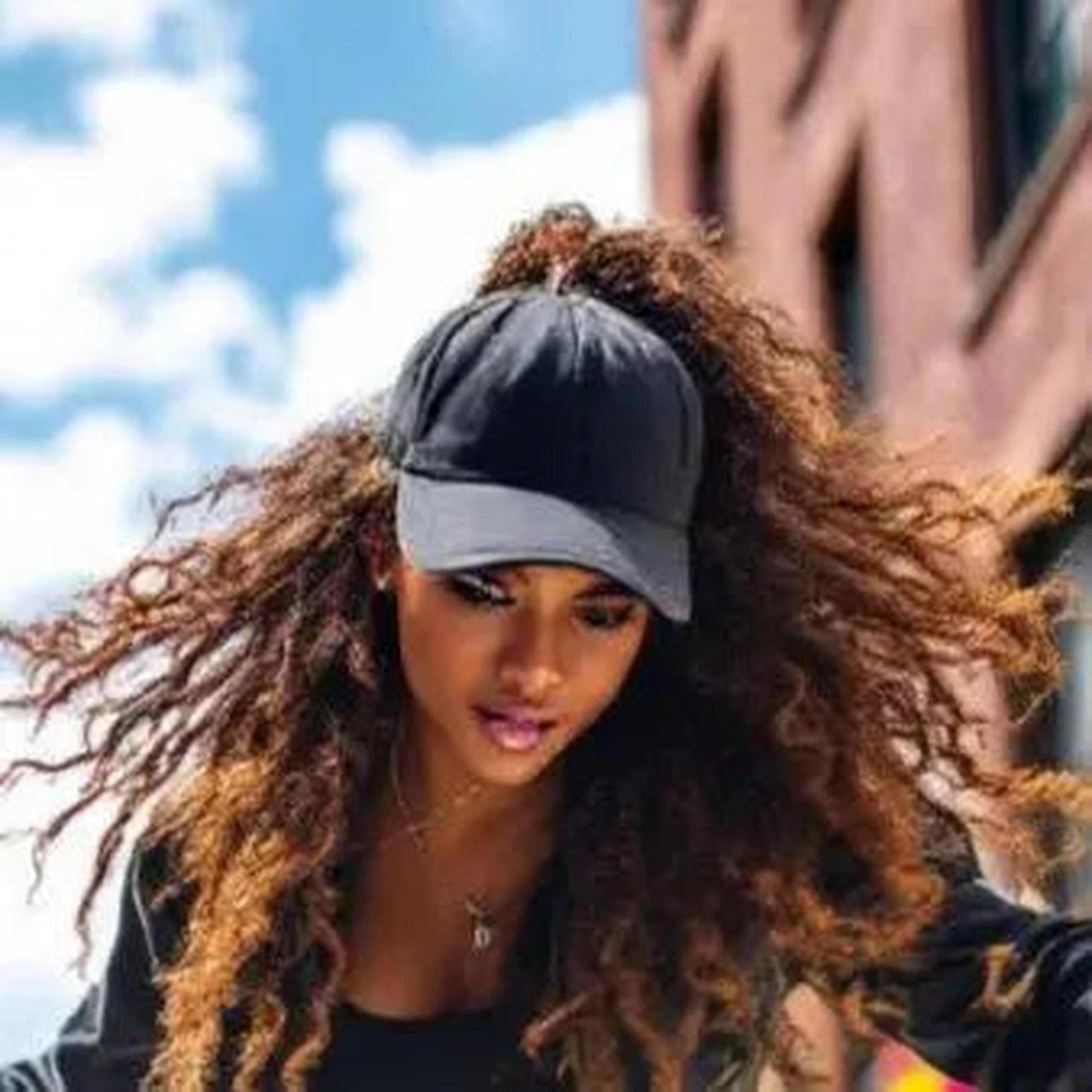 CC Cotton Hats Criss Cross Style Women Cap for Ponytails - Mask Glasses Compatible - Truly Contagious