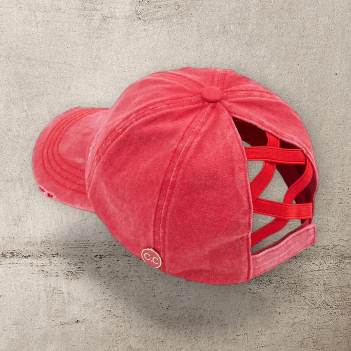 CC Cotton Hats Criss Cross Style Women Cap for Ponytails - Mask Glasses Compatible - Truly Contagious