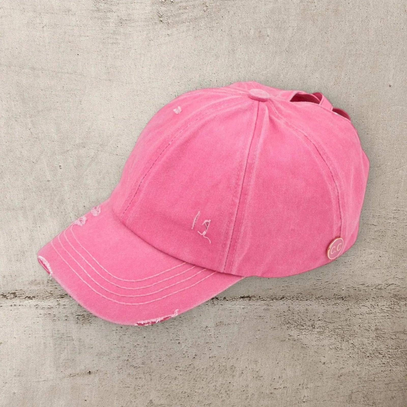 CC Cotton Hats Criss Cross Style Women Cap for Ponytails - Mask Glasses Compatible - Truly Contagious