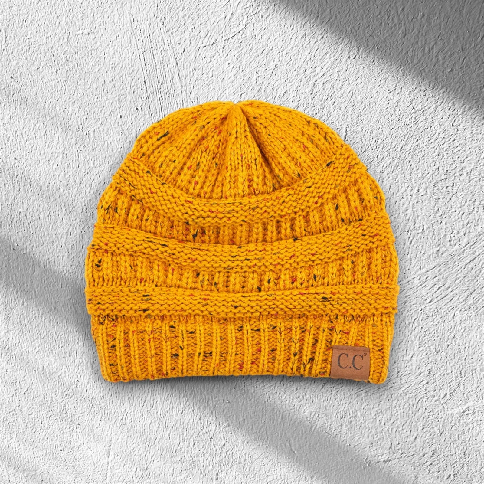 C.C® Cozy Confetti Knit Beanie - Unisex Soft Acrylic Winter Hat (One Size 20"-24") - Truly Contagious