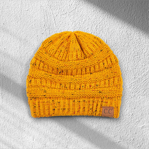 C.C® Cozy Confetti Knit Beanie – Unisex Soft Acrylic Winter Hat (One Size 20"–24") - Truly Contagious