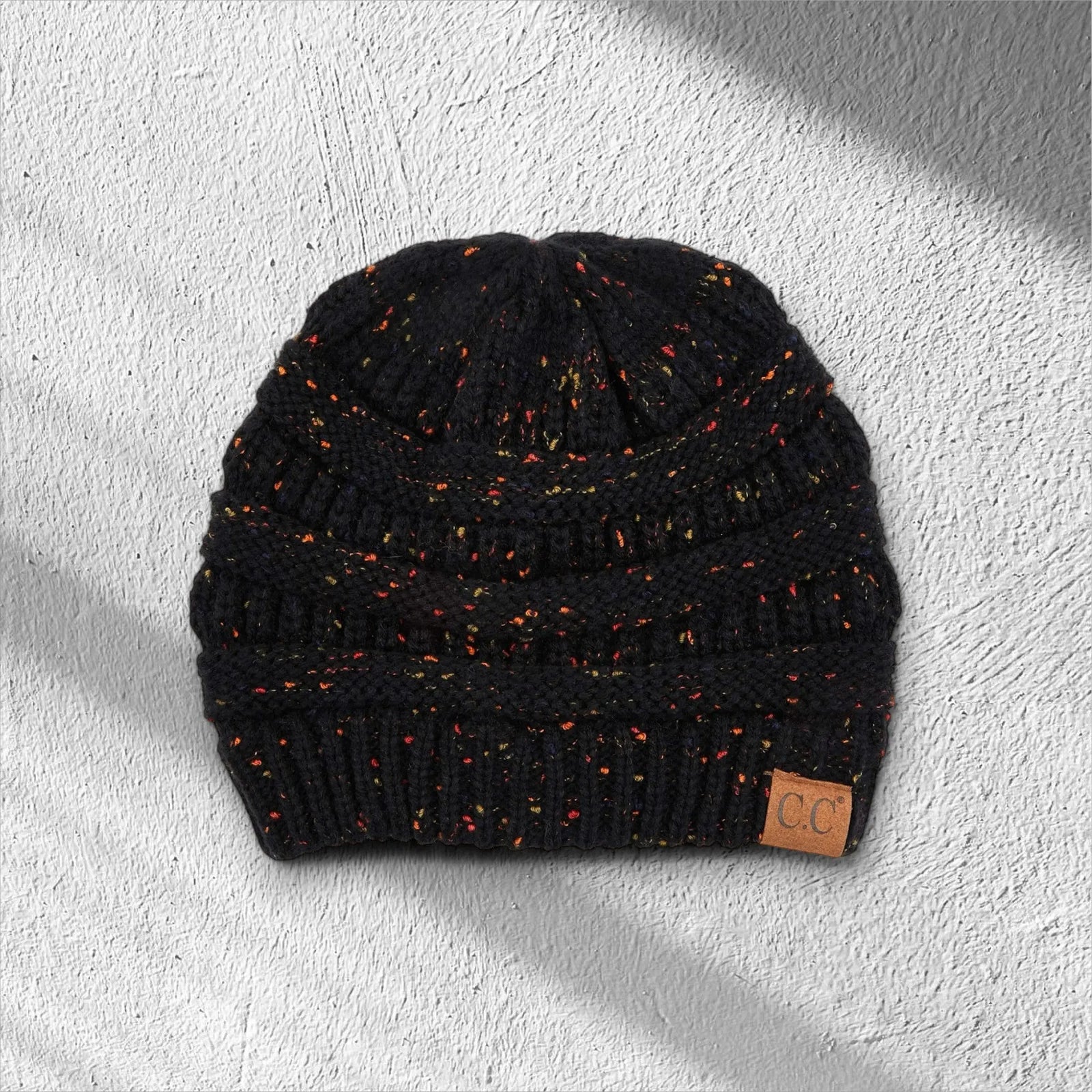C.C® Cozy Confetti Knit Beanie - Unisex Soft Acrylic Winter Hat (One Size 20"-24") - Truly Contagious