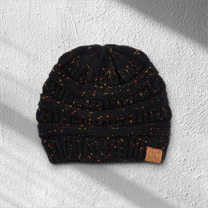 C.C® Cozy Confetti Knit Beanie – Unisex Soft Acrylic Winter Hat (One Size 20"–24") - Truly Contagious