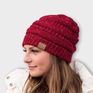 C.C® Cozy Confetti Knit Beanie – Unisex Soft Acrylic Winter Hat (One Size 20"–24") - Truly Contagious