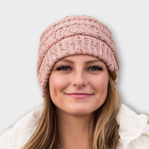 C.C® Cozy Confetti Knit Beanie – Unisex Soft Acrylic Winter Hat (One Size 20"–24") - Truly Contagious