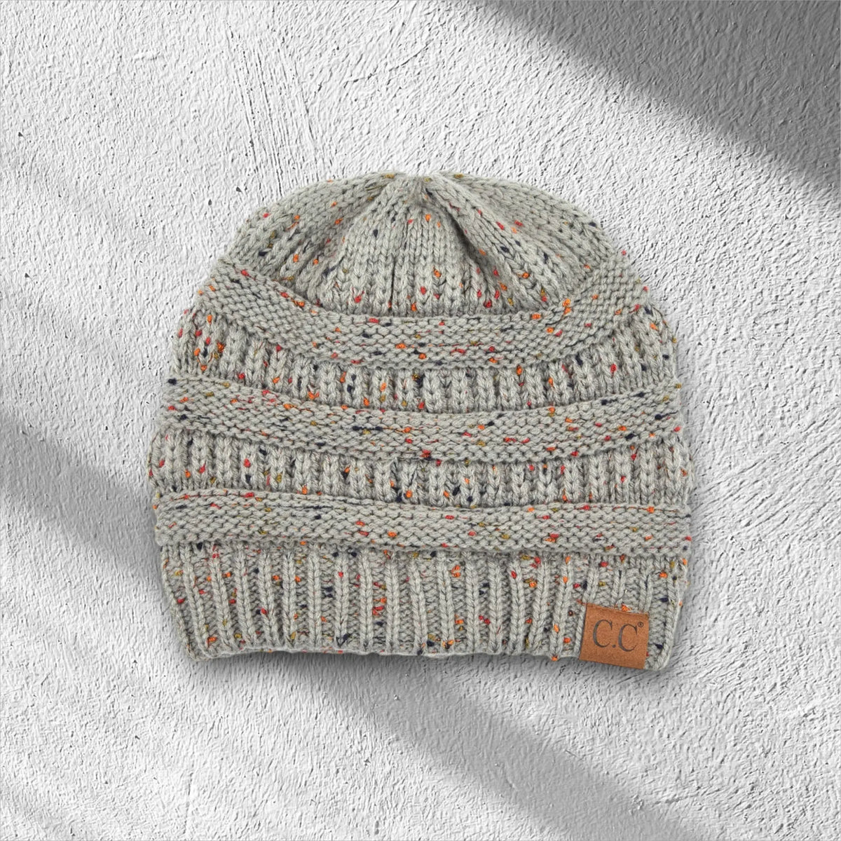 C.C® Cozy Confetti Knit Beanie - Unisex Soft Acrylic Winter Hat (One Size 20"-24") - Truly Contagious