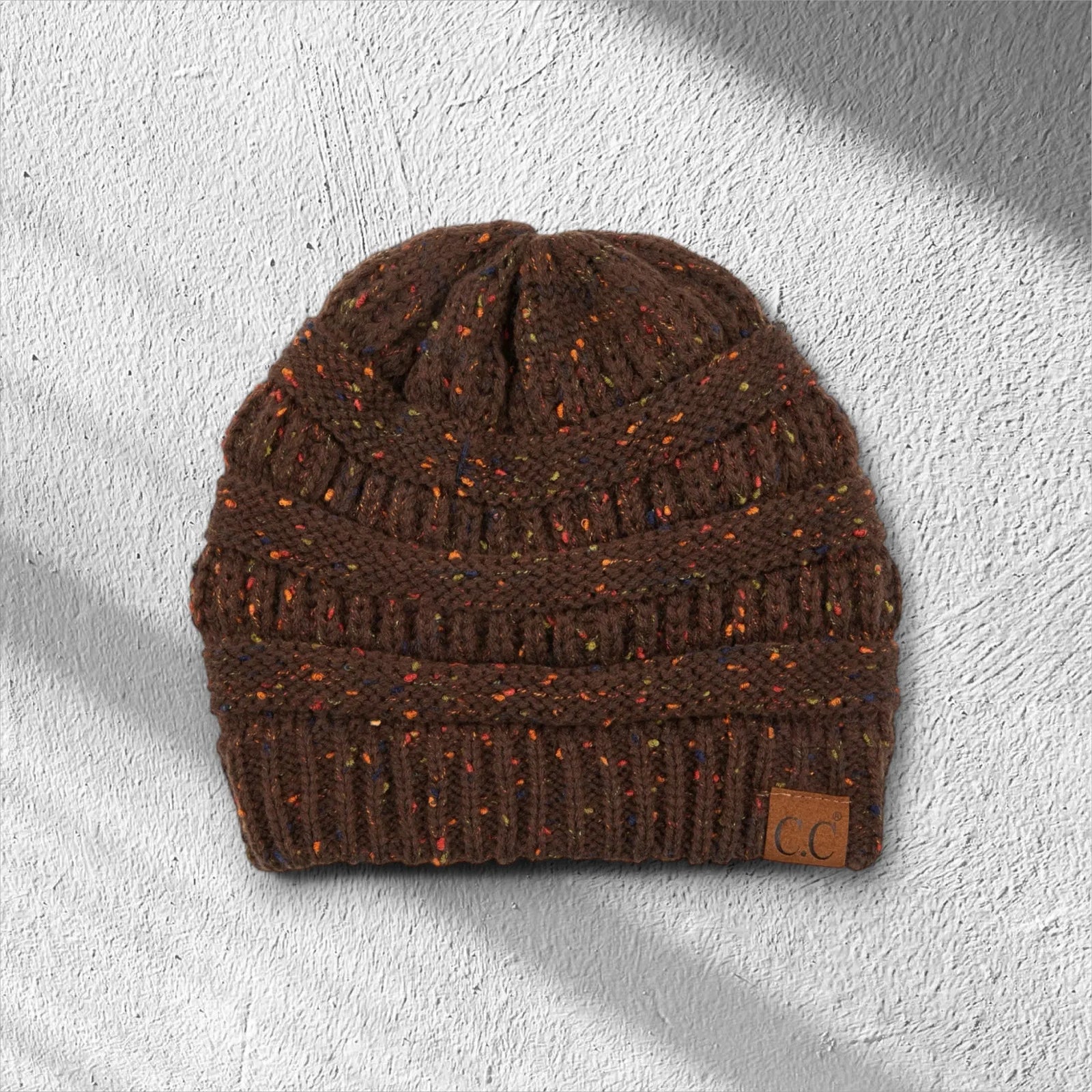 C.C® Cozy Confetti Knit Beanie - Unisex Soft Acrylic Winter Hat (One Size 20"-24") - Truly Contagious