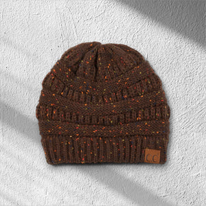 C.C® Cozy Confetti Knit Beanie – Unisex Soft Acrylic Winter Hat (One Size 20"–24") - Truly Contagious