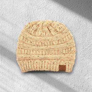 C.C® Cozy Confetti Knit Beanie – Unisex Soft Acrylic Winter Hat (One Size 20"–24") - Truly Contagious