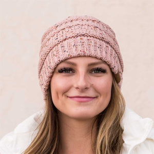 C.C® Cozy Confetti Knit Beanie – Unisex Soft Acrylic Winter Hat (One Size 20"–24") - Truly Contagious