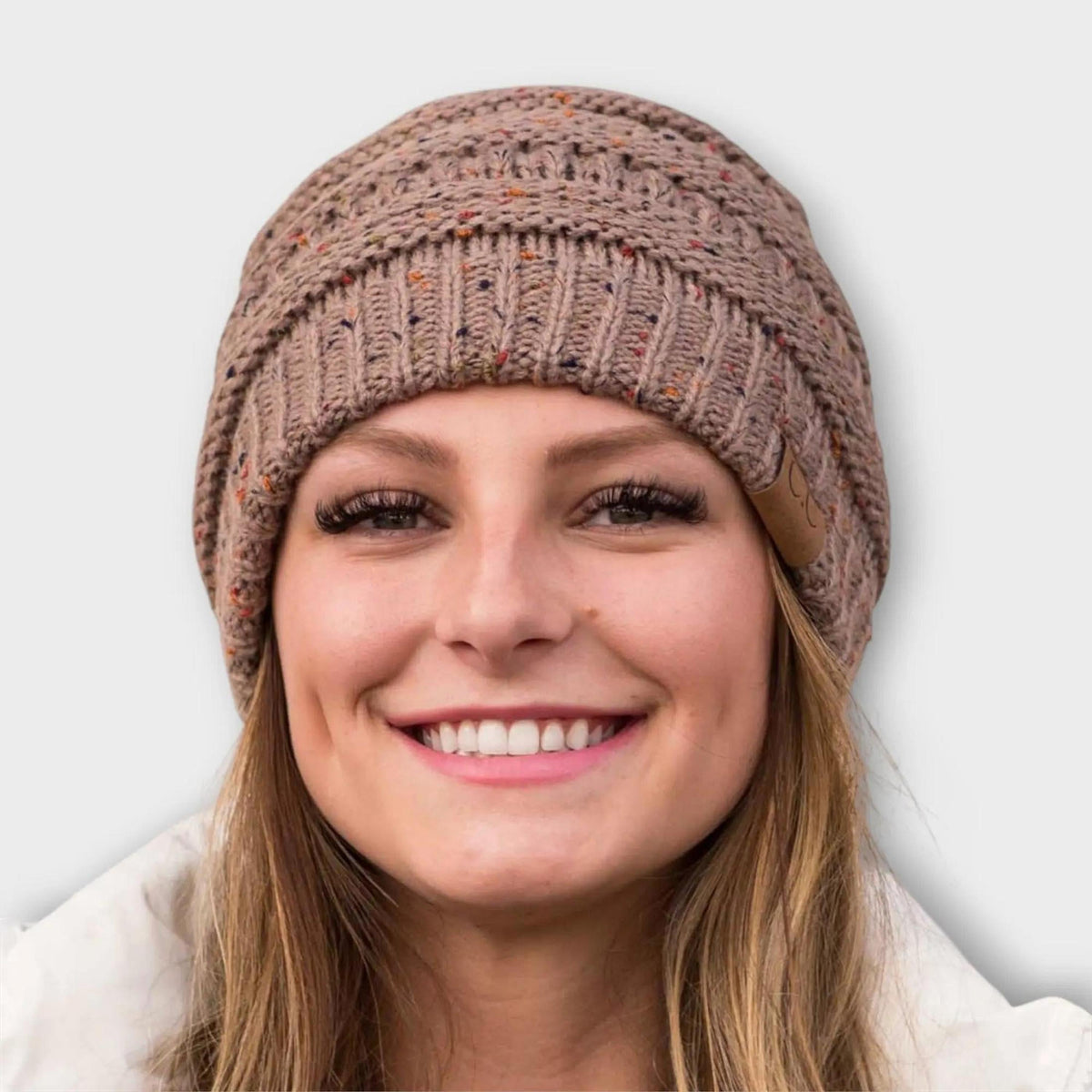 C.C® Cozy Confetti Knit Beanie - Unisex Soft Acrylic Winter Hat (One Size 20"-24") - Truly Contagious
