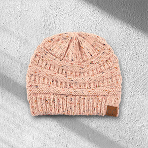 C.C® Cozy Confetti Knit Beanie – Unisex Soft Acrylic Winter Hat (One Size 20"–24") - Truly Contagious