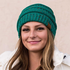 C.C® Cozy Confetti Knit Beanie – Unisex Soft Acrylic Winter Hat (One Size 20"–24") - Truly Contagious