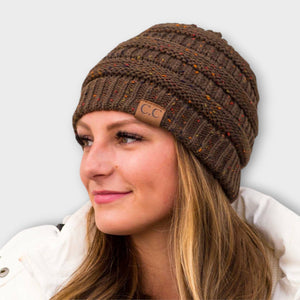 C.C® Cozy Confetti Knit Beanie – Unisex Soft Acrylic Winter Hat (One Size 20"–24") - Truly Contagious