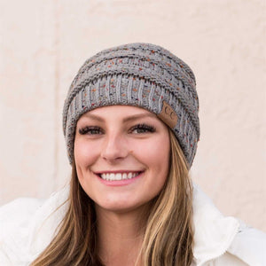 C.C® Cozy Confetti Knit Beanie – Unisex Soft Acrylic Winter Hat (One Size 20"–24") - Truly Contagious