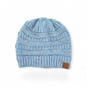 C.C® Cozy Confetti Knit Beanie – Unisex Soft Acrylic Winter Hat (One Size 20"–24") - Truly Contagious