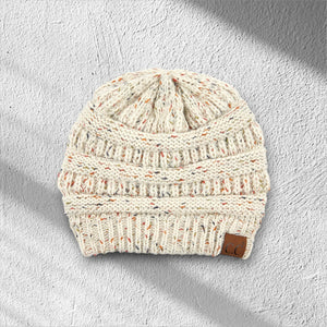 C.C® Cozy Confetti Knit Beanie – Unisex Soft Acrylic Winter Hat (One Size 20"–24") - Truly Contagious
