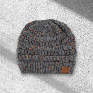 C.C® Cozy Confetti Knit Beanie – Unisex Soft Acrylic Winter Hat (One Size 20"–24") - Truly Contagious