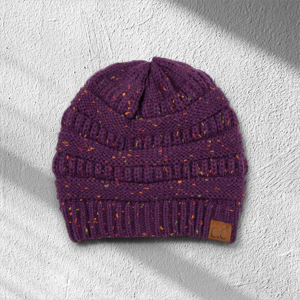 C.C® Cozy Confetti Knit Beanie - Unisex Soft Acrylic Winter Hat (One Size 20"-24") - Truly Contagious