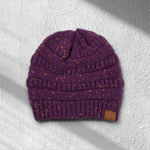 C.C® Cozy Confetti Knit Beanie – Unisex Soft Acrylic Winter Hat (One Size 20"–24") - Truly Contagious