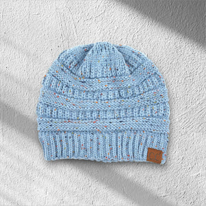 C.C® Cozy Confetti Knit Beanie – Unisex Soft Acrylic Winter Hat (One Size 20"–24") - Truly Contagious