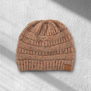 C.C® Cozy Confetti Knit Beanie – Unisex Soft Acrylic Winter Hat (One Size 20"–24") - Truly Contagious