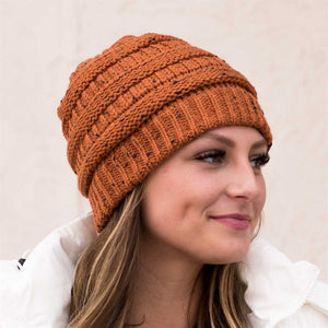 C.C® Cozy Confetti Knit Beanie – Unisex Soft Acrylic Winter Hat (One Size 20"–24") - Truly Contagious