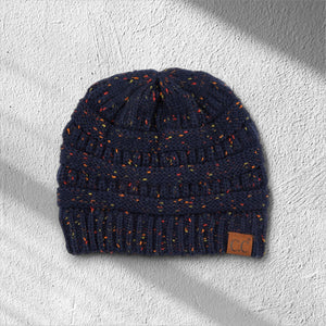 C.C® Cozy Confetti Knit Beanie – Unisex Soft Acrylic Winter Hat (One Size 20"–24") - Truly Contagious