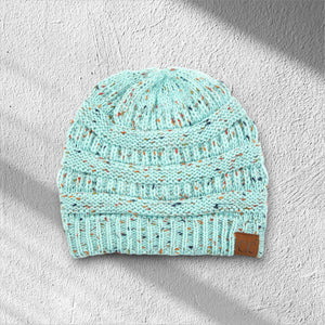 C.C® Cozy Confetti Knit Beanie – Unisex Soft Acrylic Winter Hat (One Size 20"–24") - Truly Contagious