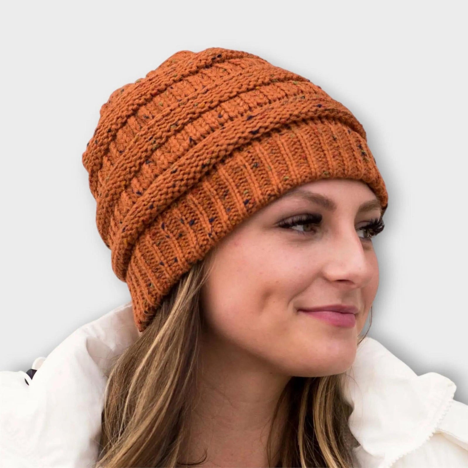 C.C® Cozy Confetti Knit Beanie - Unisex Soft Acrylic Winter Hat (One Size 20"-24") - Truly Contagious