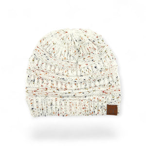 C.C® Cozy Confetti Knit Beanie – Unisex Soft Acrylic Winter Hat (One Size 20"–24") - Truly Contagious