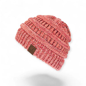 C.C® Crafted Multi - Color Beanie – Unisex Soft Acrylic Winter Hat, Crochet - Look Knit, One Size - Truly Contagious