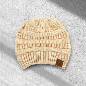C.C® Crafted Multi - Color Beanie – Unisex Soft Acrylic Winter Hat, Crochet - Look Knit, One Size - Truly Contagious