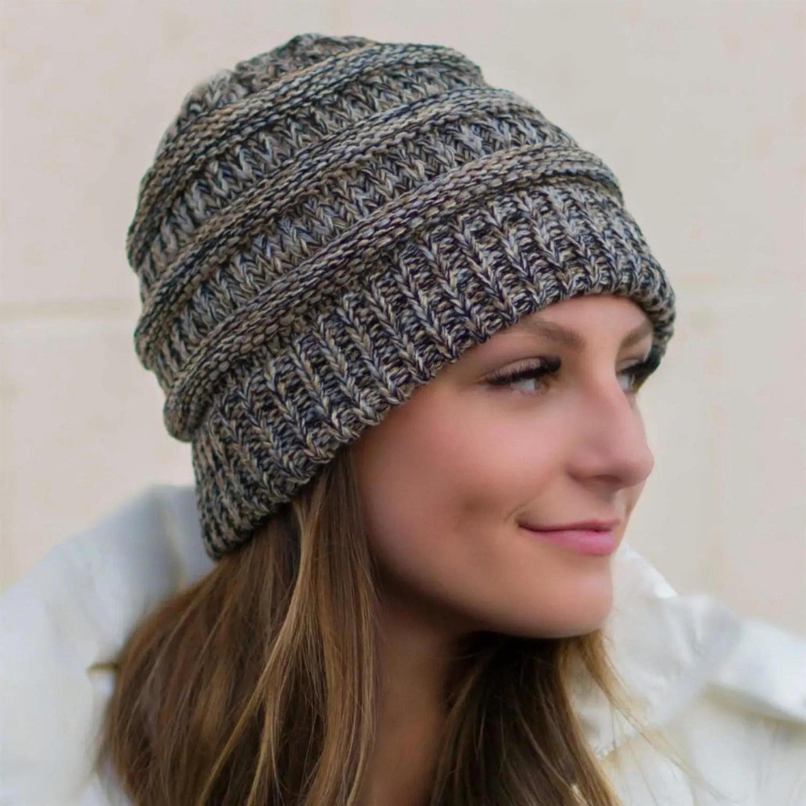 C.C® Crafted Multi - Color Beanie - Unisex Soft Acrylic Winter Hat, Crochet - Look Knit, One Size - Truly Contagious