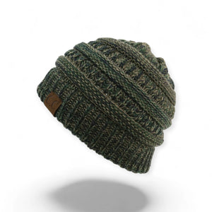 C.C® Crafted Multi - Color Beanie – Unisex Soft Acrylic Winter Hat, Crochet - Look Knit, One Size - Truly Contagious