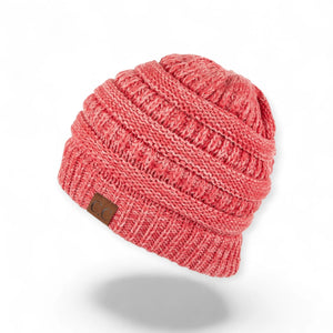 C.C® Crafted Multi - Color Beanie – Unisex Soft Acrylic Winter Hat, Crochet - Look Knit, One Size - Truly Contagious