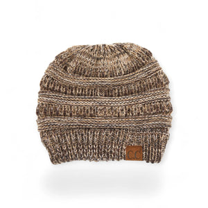 C.C® Crafted Multi - Color Beanie – Unisex Soft Acrylic Winter Hat, Crochet - Look Knit, One Size - Truly Contagious