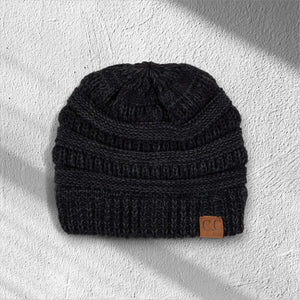 C.C® Crafted Multi - Color Beanie – Unisex Soft Acrylic Winter Hat, Crochet - Look Knit, One Size - Truly Contagious