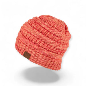 C.C® Crafted Multi - Color Beanie – Unisex Soft Acrylic Winter Hat, Crochet - Look Knit, One Size - Truly Contagious