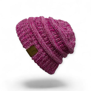 C.C® Crafted Multi - Color Beanie – Unisex Soft Acrylic Winter Hat, Crochet - Look Knit, One Size - Truly Contagious