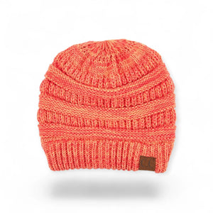 C.C® Crafted Multi - Color Beanie – Unisex Soft Acrylic Winter Hat, Crochet - Look Knit, One Size - Truly Contagious