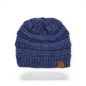 C.C® Crafted Multi - Color Beanie – Unisex Soft Acrylic Winter Hat, Crochet - Look Knit, One Size - Truly Contagious