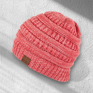 C.C® Crafted Multi - Color Beanie – Unisex Soft Acrylic Winter Hat, Crochet - Look Knit, One Size - Truly Contagious