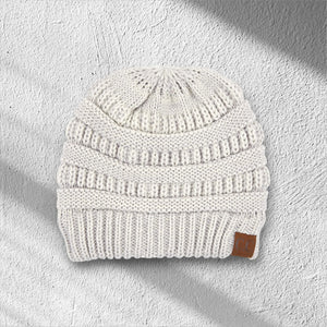 C.C® Crafted Multi - Color Beanie – Unisex Soft Acrylic Winter Hat, Crochet - Look Knit, One Size - Truly Contagious