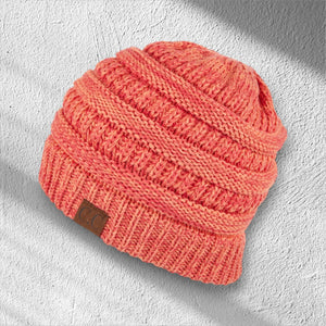 C.C® Crafted Multi - Color Beanie – Unisex Soft Acrylic Winter Hat, Crochet - Look Knit, One Size - Truly Contagious
