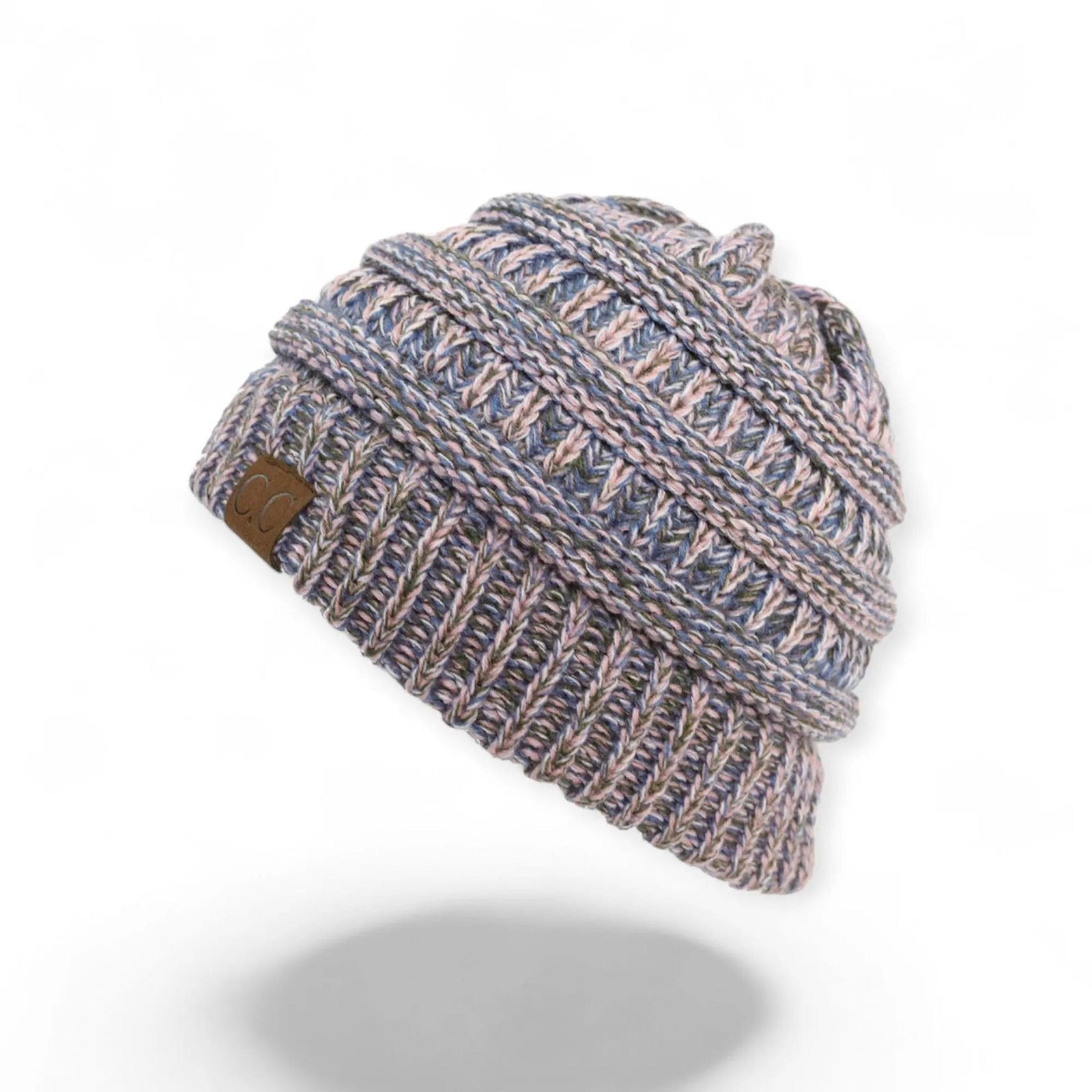 C.C® Crafted Multi - Color Beanie - Unisex Soft Acrylic Winter Hat, Crochet - Look Knit, One Size - Truly Contagious