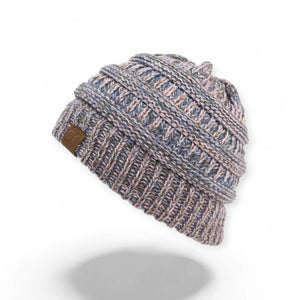 C.C® Crafted Multi - Color Beanie – Unisex Soft Acrylic Winter Hat, Crochet - Look Knit, One Size - Truly Contagious