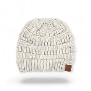 C.C® Crafted Multi - Color Beanie – Unisex Soft Acrylic Winter Hat, Crochet - Look Knit, One Size - Truly Contagious