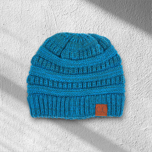 C.C® Crafted Multi - Color Beanie – Unisex Soft Acrylic Winter Hat, Crochet - Look Knit, One Size - Truly Contagious