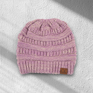 C.C® Crafted Multi - Color Beanie – Unisex Soft Acrylic Winter Hat, Crochet - Look Knit, One Size - Truly Contagious